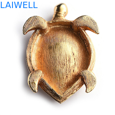 Créatif le cendrier en alliage de zinc d'or de cendrier de tortue en métal du moulage mécanique sous pression 100*140mm