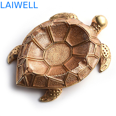 Créatif le cendrier en alliage de zinc d'or de cendrier de tortue en métal du moulage mécanique sous pression 100*140mm