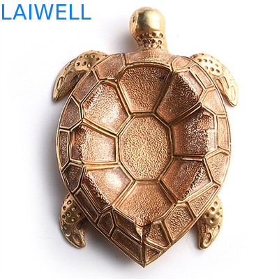 Créatif le cendrier en alliage de zinc d'or de cendrier de tortue en métal du moulage mécanique sous pression 100*140mm