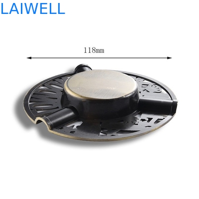 Cendrier rond adapté aux besoins du client en métal de Rohs 118mm/cendrier portatif de cigarette