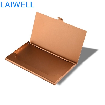 Moderne simplifiez les portefeuilles en aluminium de carte de 94*60mm anodisant la couleur d'or