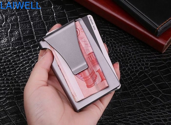 Portefeuille en aluminium multifonctionnel d'agrafe d'argent liquide de porte-cartes de portefeuille de GV de mode