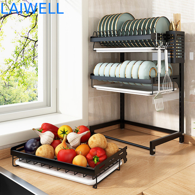GV de vaisselles de cuisine d'acier inoxydable du contrat 400*280*620mm organisateur de support de plat de 3 couches