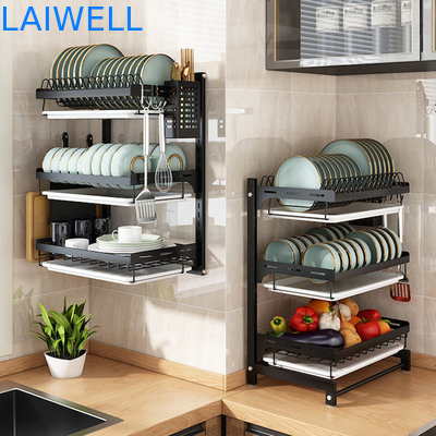 GV de vaisselles de cuisine d'acier inoxydable du contrat 400*280*620mm organisateur de support de plat de 3 couches