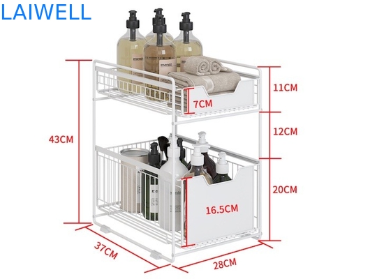 support de stockage de cuisine de rangée des vaisselles de cuisine 2 de l'acier inoxydable 37L*21.5W*43Hcm