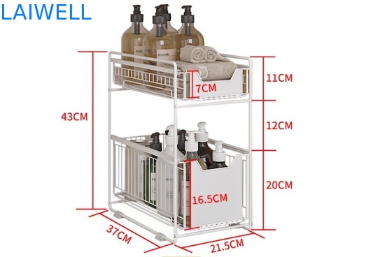 support de stockage de cuisine de rangée des vaisselles de cuisine 2 de l'acier inoxydable 37L*21.5W*43Hcm