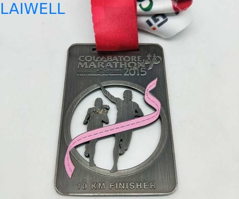 PVD plaquant les médailles de peinture en alliage de zinc Grey Hollow Out de marathon