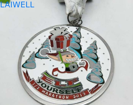 Peinture colorée en alliage de zinc de médaille en métal de course de marathon de 1/2