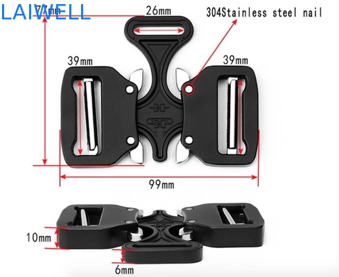 Le noir unisexe tactique de boucle de ceinture en métal de double insertion a plaqué 38MM