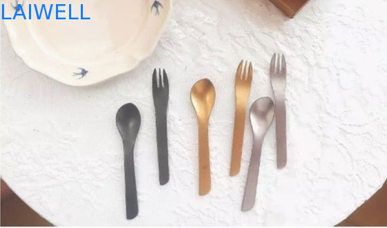 13.6CM 304 ensembles de vaisselle plate d'acier inoxydable a givré des ensembles de couverts de dessert de 2 morceaux