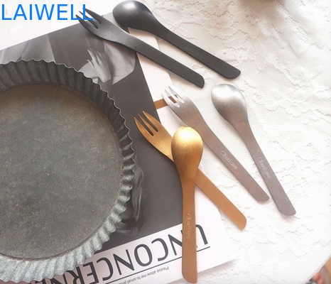 13.6CM 304 ensembles de vaisselle plate d'acier inoxydable a givré des ensembles de couverts de dessert de 2 morceaux