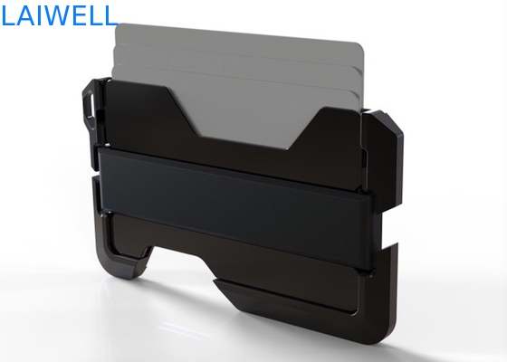 63*95MM Multifonctionnel argent anodisant RFID bloquant portefeuille en aluminium détenteur de carte de crédit