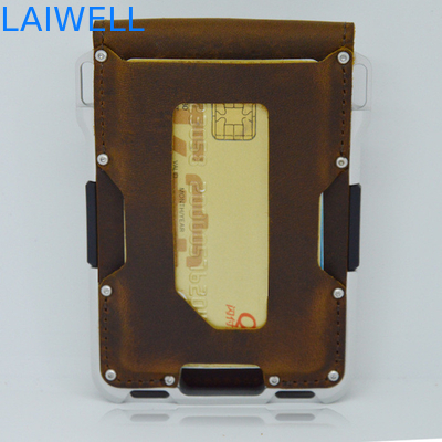 10 en 1 porte-monnaie en cuir en aluminium porte-monnaie à anode oxydante