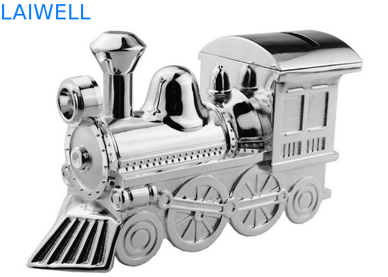 OEM en alliage de zinc de la banque de pièce de monnaie de train d'électrodéposition argentée classique 145*55*85mm