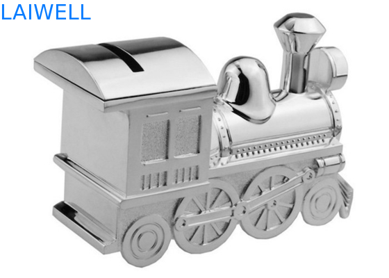OEM en alliage de zinc de la banque de pièce de monnaie de train d'électrodéposition argentée classique 145*55*85mm