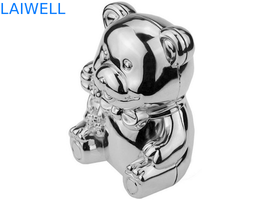 Teddy Bear Coin Bank Die plaqué argenté mignon moulant 105*85*118mm