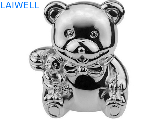Teddy Bear Coin Bank Die plaqué argenté mignon moulant 105*85*118mm