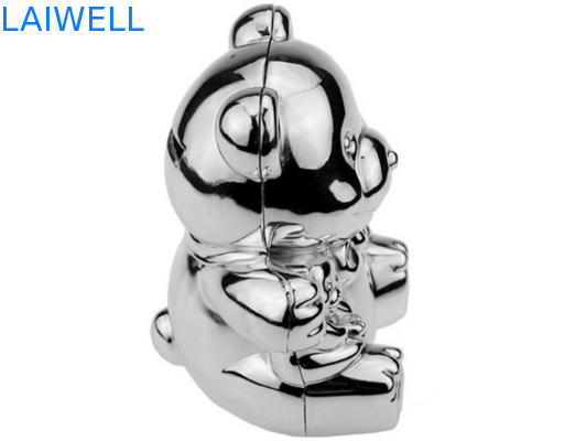 Teddy Bear Coin Bank Die plaqué argenté mignon moulant 105*85*118mm