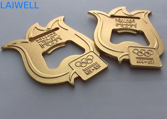 Couleur 2 d'or de 2.0MM dans 1 électrodéposition olympique de sport d'ouvreur de bouteille de médaille