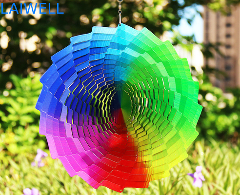 Fileur en acier imprimé UV coloré multi de vent de jardin 30*30cm