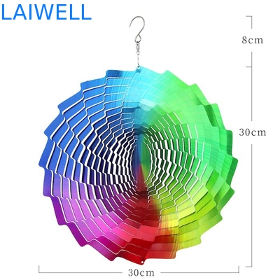 Fileur en acier imprimé UV coloré multi de vent de jardin 30*30cm
