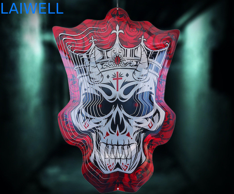 Ornements accrochants en métal de rotation de Halloween Earl Rose Metal Wind Spinner 3D
