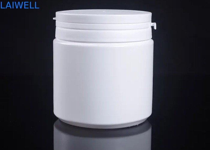Récipients en plastique ronds blancs modernes hermétiques de HDPE de pots de lait en poudre de la bouteille 500ML de stockage avec la larme outre du chapeau