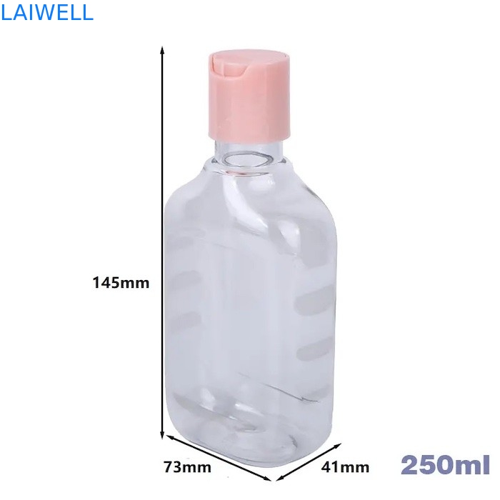 Récipients en plastique réutilisables de bouteilles transparentes de lotion de place d'ANIMAL FAMILIER de 73*41*145MM 250ML Eco pour l'organisation à la maison