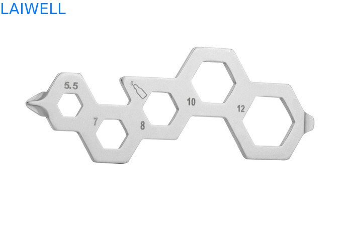 70 mm ouvre-bouteille en acier inoxydable argenté de précision tournevis clé 4-en-1 carte d'outil EDC multifonctionnelle