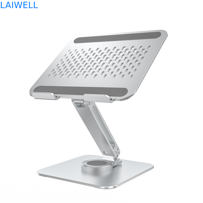 260*238*64MM 360 degrés de rotation Portable Ascenseur pliable en argent Base du plateau de refroidissement pour ordinateur portable en aluminium