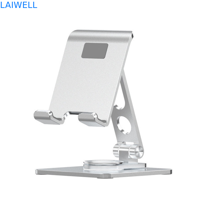 95*132*44MM Nouveau design de luxe Portable 360 degrés de rotation argent aluminium support de téléphone portable pliable