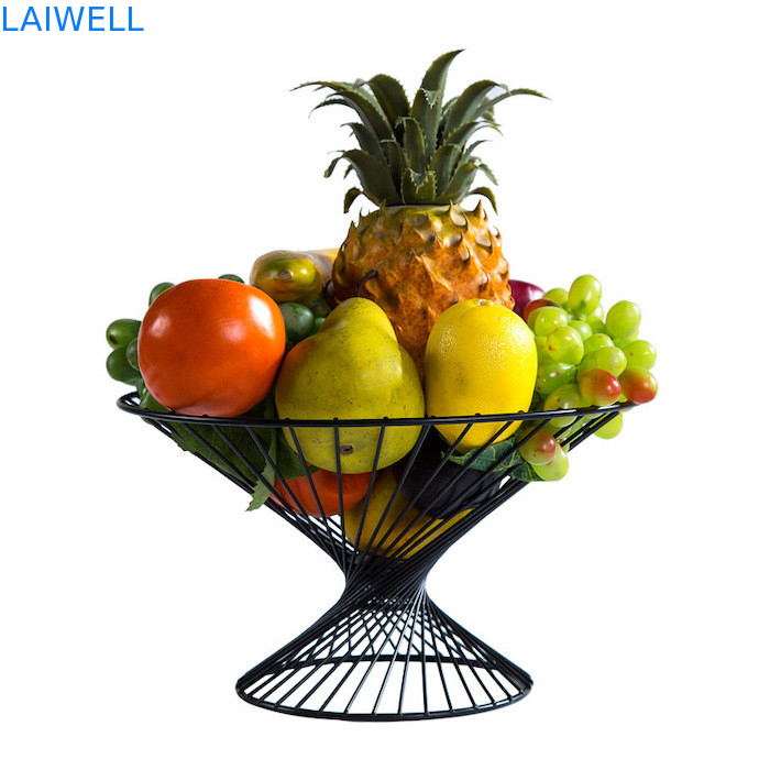 27.5*15*15CM Luxe Vernis de boulangerie noir Fer panier à fruits Appareils ménagers métalliques Résistance à la chaleur et longue durée de vie