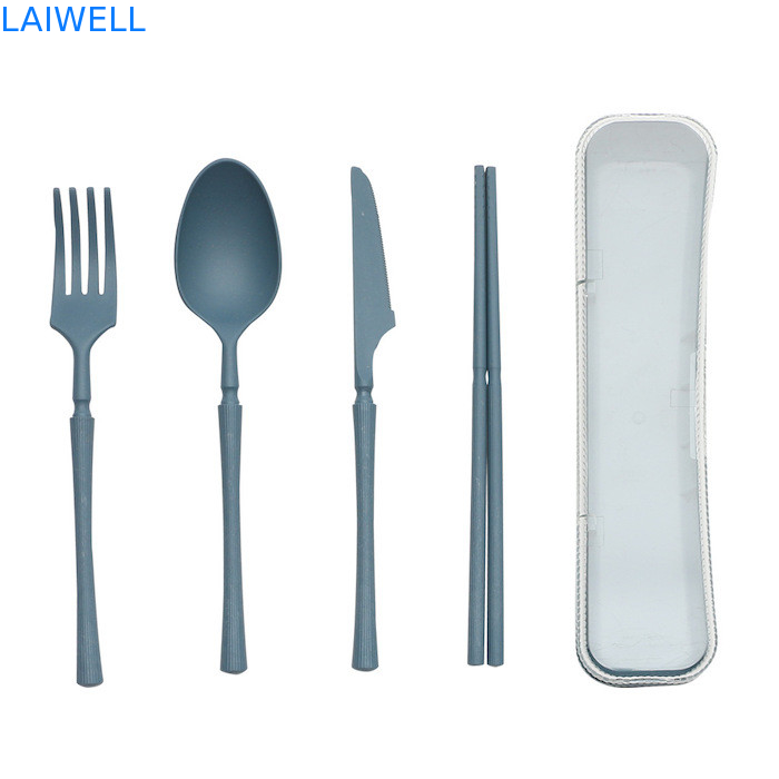 Ensemble de couverts pliables de 4 PC résistant aux températures élevées accessoires de vaisselle écologique en fibre de paille de blé Tailles différentes