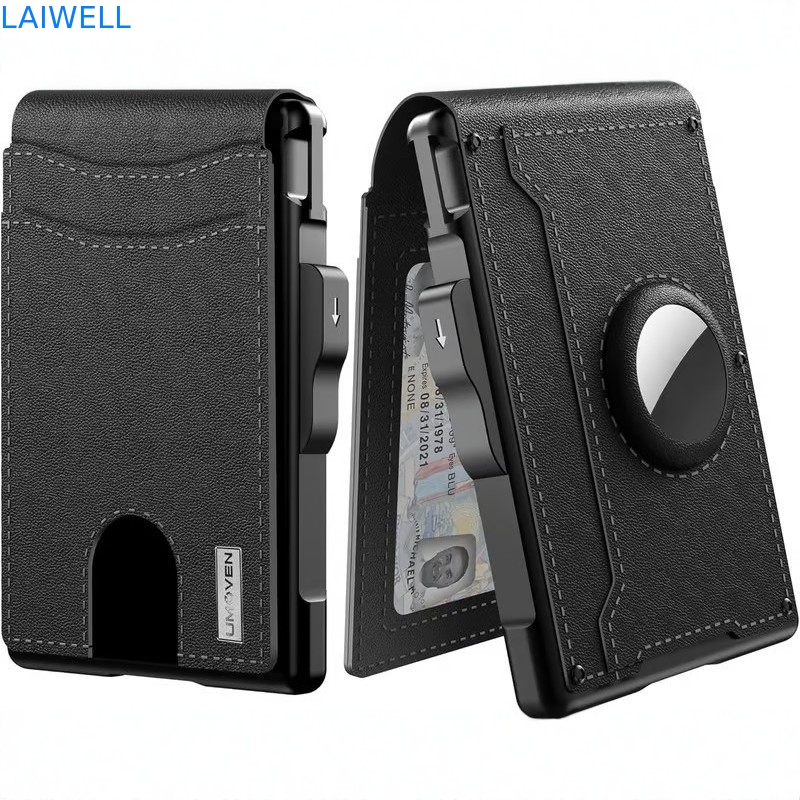 Portefeuille de carte RIFD en aluminium noir personnalisé Se démarquer avec votre stratégie de marque