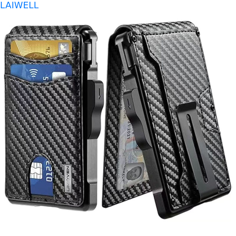 11.2*7.4*1.7cm Noir Porte-cartes RFID en aluminium haute capacité Remplace jusqu'à 12 cartes Parfait pour les voyages d'affaires