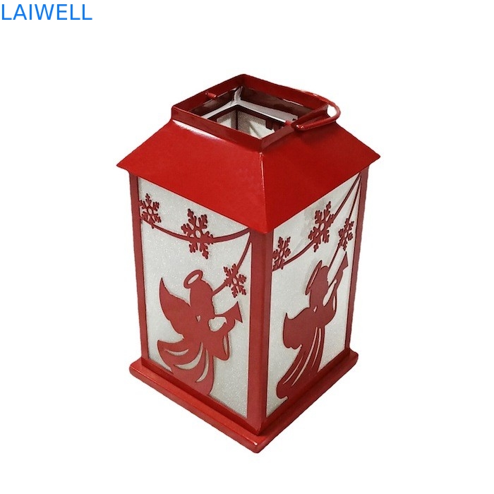 anti lampe d'ouragan de Noël en métal de la rouille 140*140*245mm protégeant du vent pour la décoration
