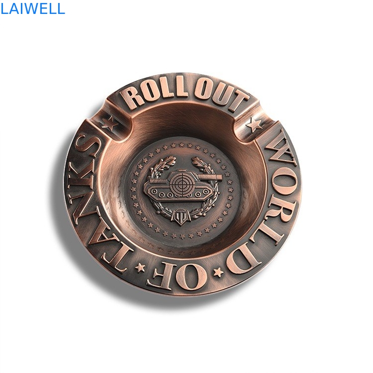 Laser portatif de cendrier de cru en alliage de zinc d'émail gravant Logo Purse Ashtray
