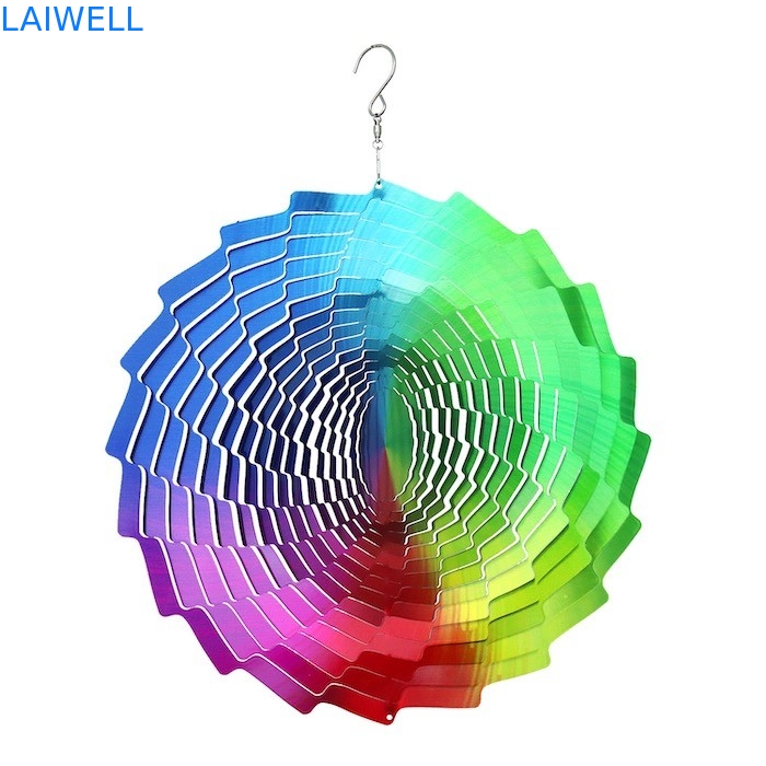 Fileur en acier imprimé UV coloré multi de vent de jardin 30*30cm