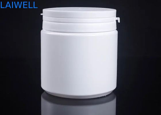 Récipients en plastique ronds blancs modernes hermétiques de HDPE de pots de lait en poudre de la bouteille 500ML de stockage avec la larme outre du chapeau