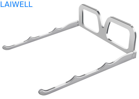 Concevez le support en fonction du client en aluminium argenté pliable d'ordinateur portable en métal de support de bloc-notes en verre
